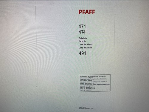 Pfaff 491 manual digital - 491,