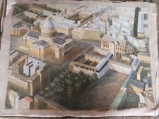 QUADRO  ROMA SAN PIETRO  DIPINTO Olio Su Tela di lino 50x70 cm..