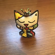 Romero Britto Mini Gatto Corona Principessa Figura 3D #14072 Rara Ritirata Da Collezione