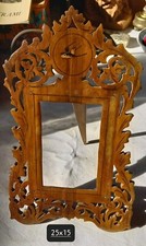 Cornice legno noce traforata antica