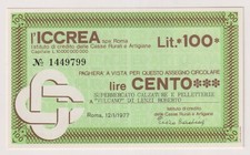 Miniassegni  12.01.77 SUPER. CALZATURE E PELLETTERIE "VULCANO  - Rif. ICCREA 51