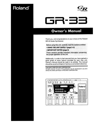 Roland manuale d uso - gr-33,
