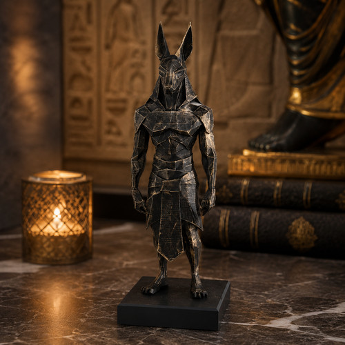 Statue anubis noir cm - or, 22