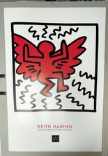 Poster manifesto Keith Haring red angel AIDS project originale USA - come nuovo