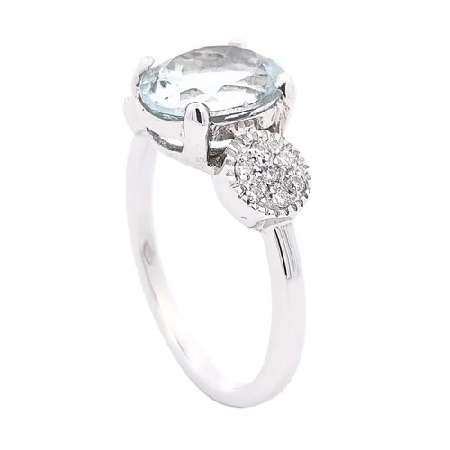 Anello donna acqua - marina, oro