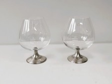 BICCHIERE COGNAC ANTICO COPPIA DI BICCHIERI DA COGNAC A PALLONCINO IN CRISTALLO