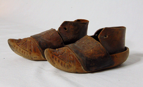 Antiche scarpe bambino legno - , e