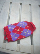 cappottino scozzese per cane cm 25 rosso viola  o rosso nero a scelta scozzese