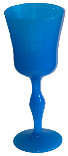 Antico vaso opalina blu - in,