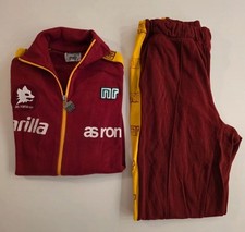 TUTA AS ROMA NR BARILLA VINTAGE ANNI 90 COMPLETA GIACCA + PANTALONE TG 42 