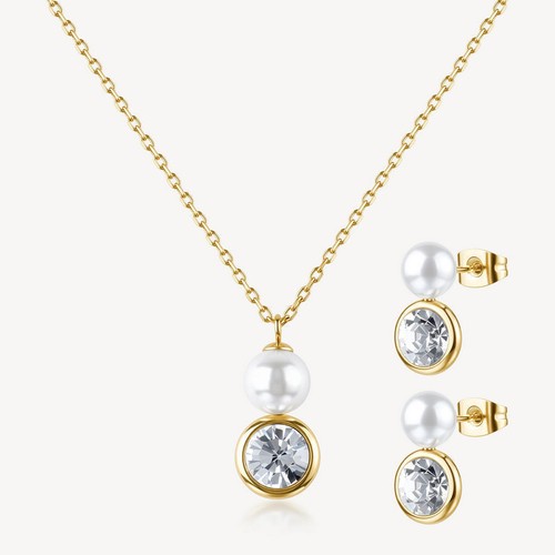Set collana orecchini perle - collana,