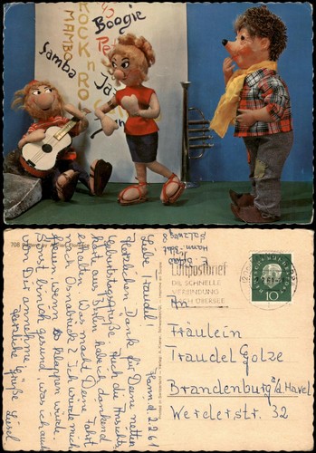 Cartolina bambole stile mecki - bambole,