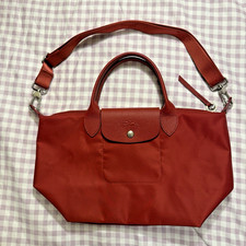 Borsa a tracolla Longchamp Le Pliage Neo usata in rosso