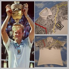 POLO-SHIRT  90's ADIDAS STEFAN EDBERG tg.50-M/L circa made in Yugoslavia RARE 