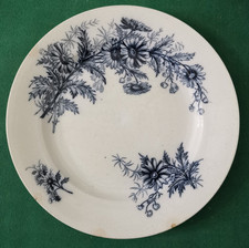 PALERMO - L&E. GIACHERY & C. /  Piatto piano con decori floreali_ Liberty