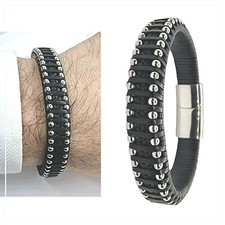 Bracciale uomo in cuoio e