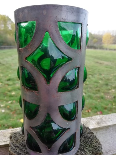 Antico vaso verde bottiglia - , in