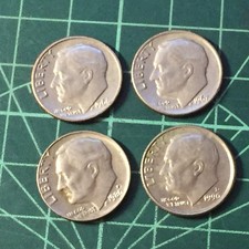 Lotto 4 Monete one dime liberty  STATI UNITI D’AMERICA 1966 1967 1980 1990