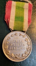 Medaglia Risorgimento. Umberto I. Unità D ' Italia.1848/1870. Argento