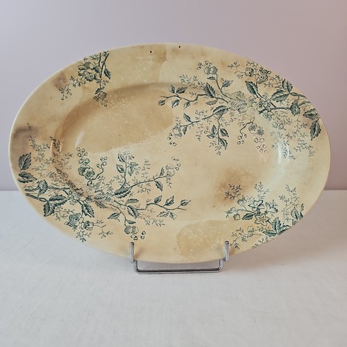 Plat ovale décor aubépine - plat,