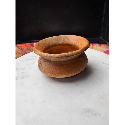 Hand turned teak bowl - bowl,