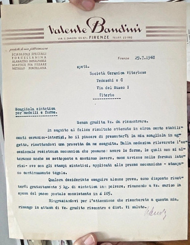 Lettera 1948 valente bandini - lettera,