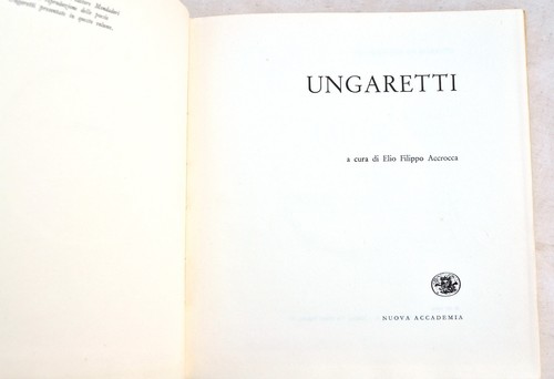 Ungaretti prima edizione nuova - ungaretti,