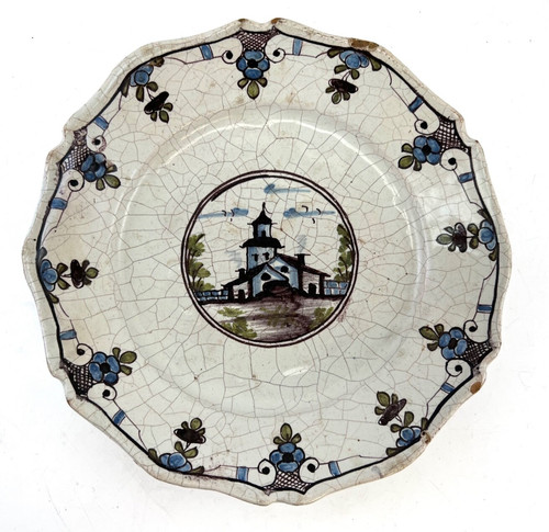 Piatto nevers xviii - nevers, maiolica