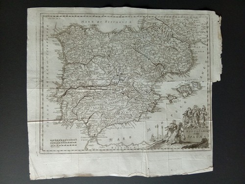 Mappa antica della spagna - mappa,