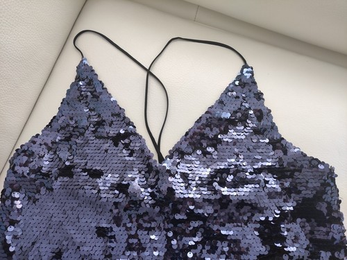 Canotta paillettes viola - viola, |