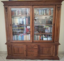 STUDIO CLASSICO LIBRERIA + SCRIVANIA IN LEGNO TINTA NOCE