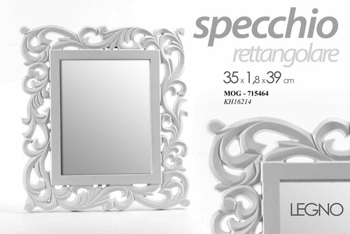 Specchio legno cm bianco - specchio,