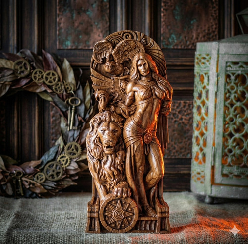 Statua legno dea - statua,