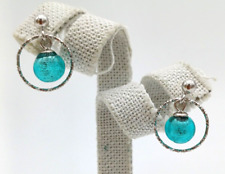 MURANO GLASS - MID GIOIELLI ITALY - ORECCHINI PERLA AZZURRA