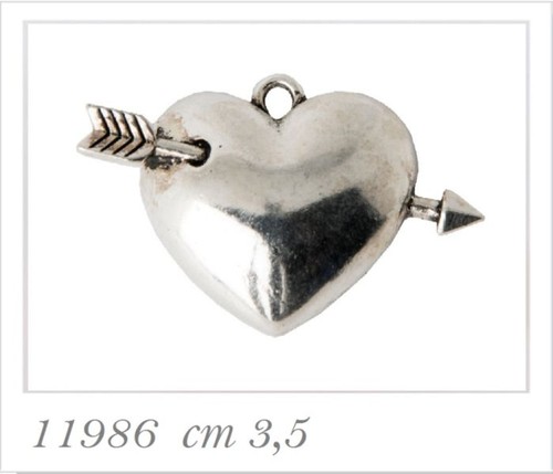 Ciondolo cuore cupido metallo - ciondolo,