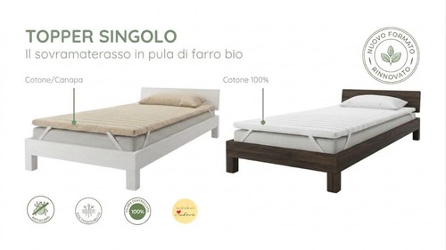 Sovramaterasso topper singolo - sovramaterasso,