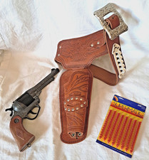 Pistola giocattolo metallo Nevada con  Fondina e Cinturone in cuoio + 208 colpi