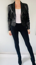 Veste en cuir à franges