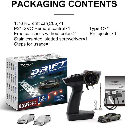 Turbo racing c65 drift rc - racing, 1:76