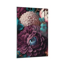 Quadro vetro 70x100cm fiori - quadro,