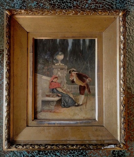 Antico dipinto olio tavola - dipinto-, su