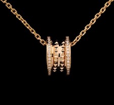 Collana Bulgari 18 carati 360248 B.zero1 ciondolo roccia oro rosa 18 carati diamanti 128034006