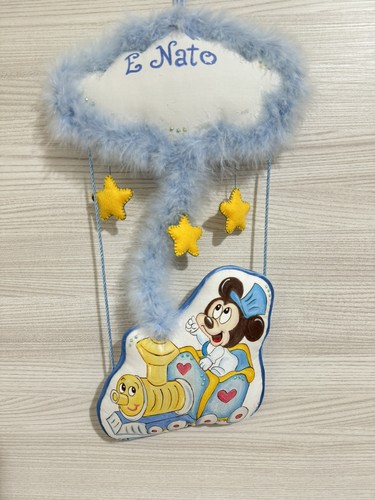 Fiocco nascita topolino baby - fiocco,