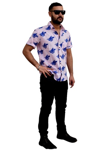 Camicia uomo cotone blu