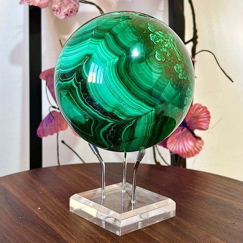 Sfera malachite naturale - di,