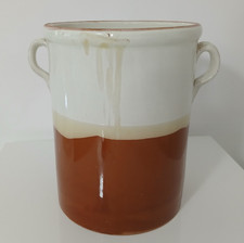 Antico Vaso Giara Terracotta Smaltata 35 cm Vintage Primi 900 Maiolica Italiana