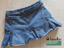 BENETTON - Spettacolare GONNA MINIGONNA JEANS Denim con TASCHINI e PENS - 40