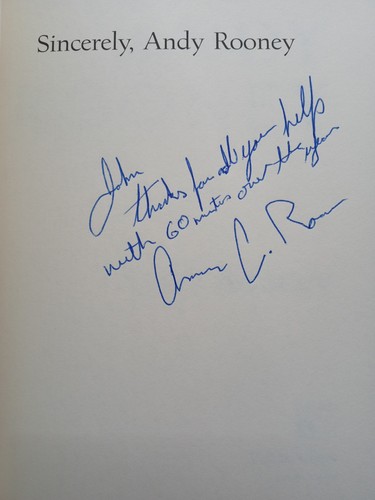 Andy rooney autograph cbs - andy,