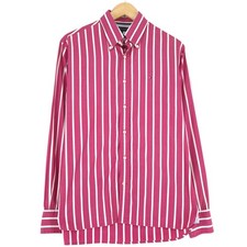 Camicia Vintage Tommy Hilfiger Rosa A Righe In Cotone Anni '80 Taglia M