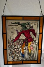 Vetrata al piombo immagine finestra Bernhardt vera vetro dipinto fino specchio gufo